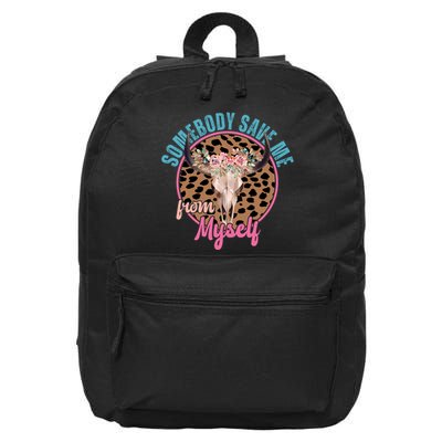 Somebody Save Me From Myself Country Music Retro 16 in Basic Backpack