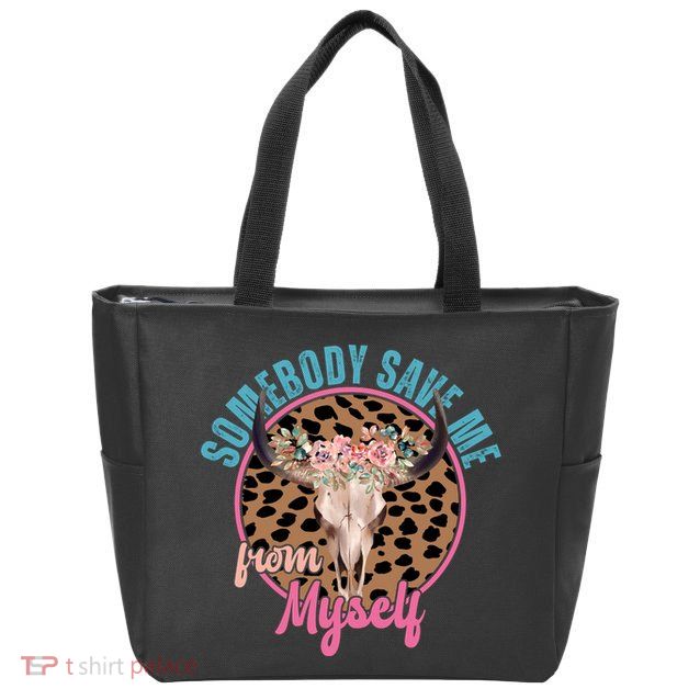 Somebody Save Me From Myself Country Music Retro Zip Tote Bag