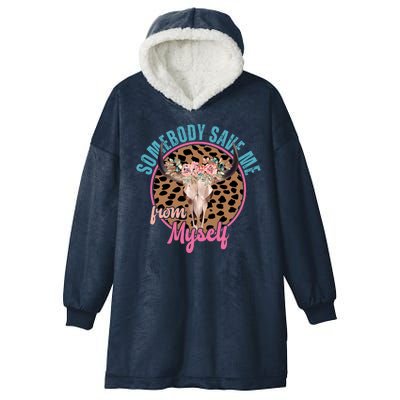 Somebody Save Me From Myself Country Music Retro Hooded Wearable Blanket