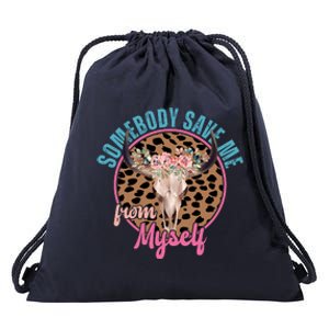 Somebody Save Me From Myself Country Music Retro Drawstring Bag