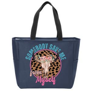 Somebody Save Me From Myself Country Music Retro Zip Tote Bag