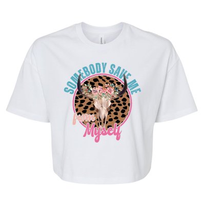 Somebody Save Me From Myself Country Music Retro Bella+Canvas Jersey Crop Tee