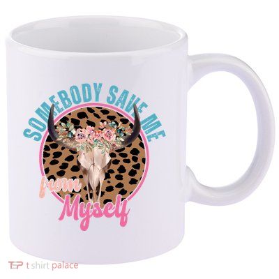 Somebody Save Me From Myself Country Music Retro 11oz C Handle Ceramic Mug