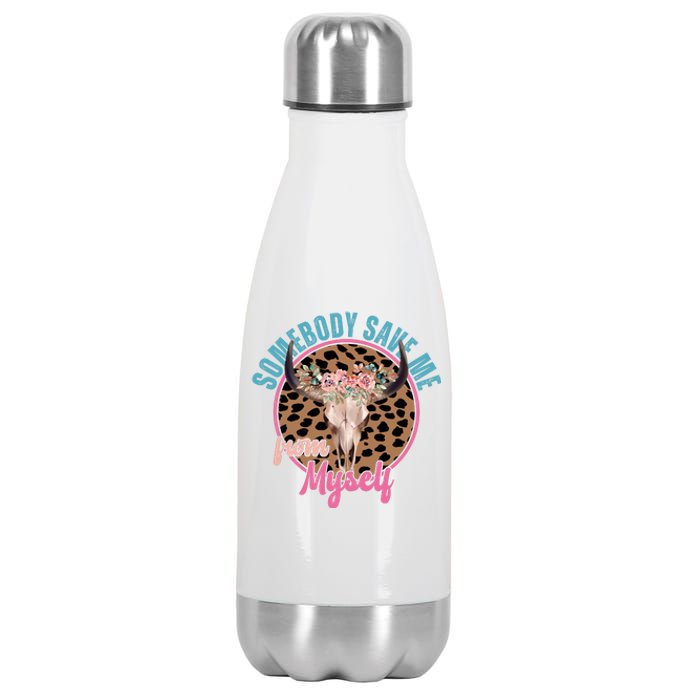 Somebody Save Me From Myself Country Music Retro Stainless Steel Insulated Water Bottle