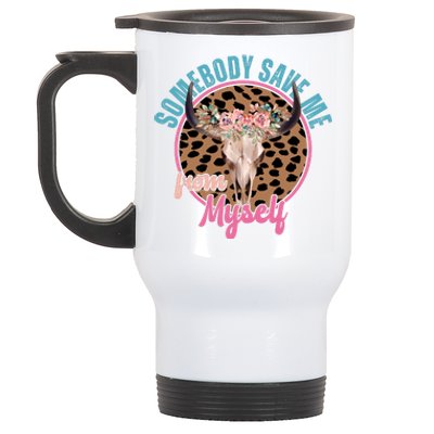 Somebody Save Me From Myself Country Music Retro Stainless Steel Travel Mug