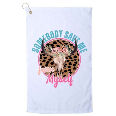 Somebody Save Me From Myself Country Music Retro Golf Towel