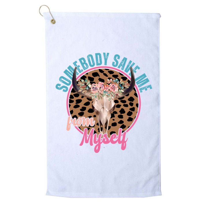 Somebody Save Me From Myself Country Music Retro Golf Towel