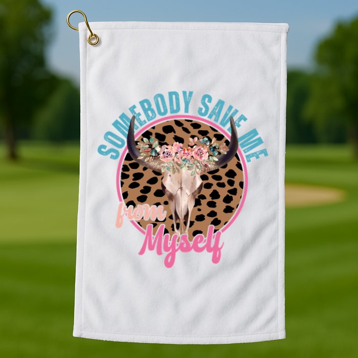 Somebody Save Me From Myself Country Music Retro Golf Towel