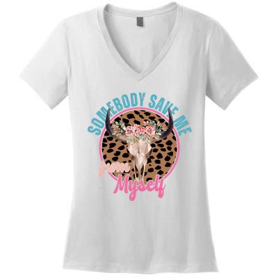 Somebody Save Me From Myself Country Music Retro Women's V-Neck T-Shirt