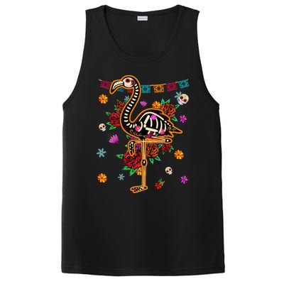 Sugar Skull Mexican Flamingo Bone Halloween Day Of Dead PosiCharge Competitor Tank