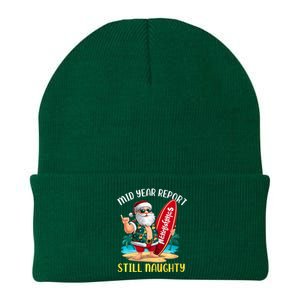 Santa Surfer Mid Year Report Still Naughty Christmas In July Knit Cap Winter Beanie