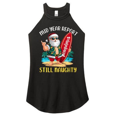 Santa Surfer Mid Year Report Still Naughty Christmas In July Women’s Perfect Tri Rocker Tank