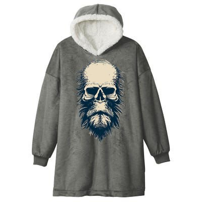 Sasquatch Skull Minimalist Bigfoot Horror Skull Hooded Wearable Blanket