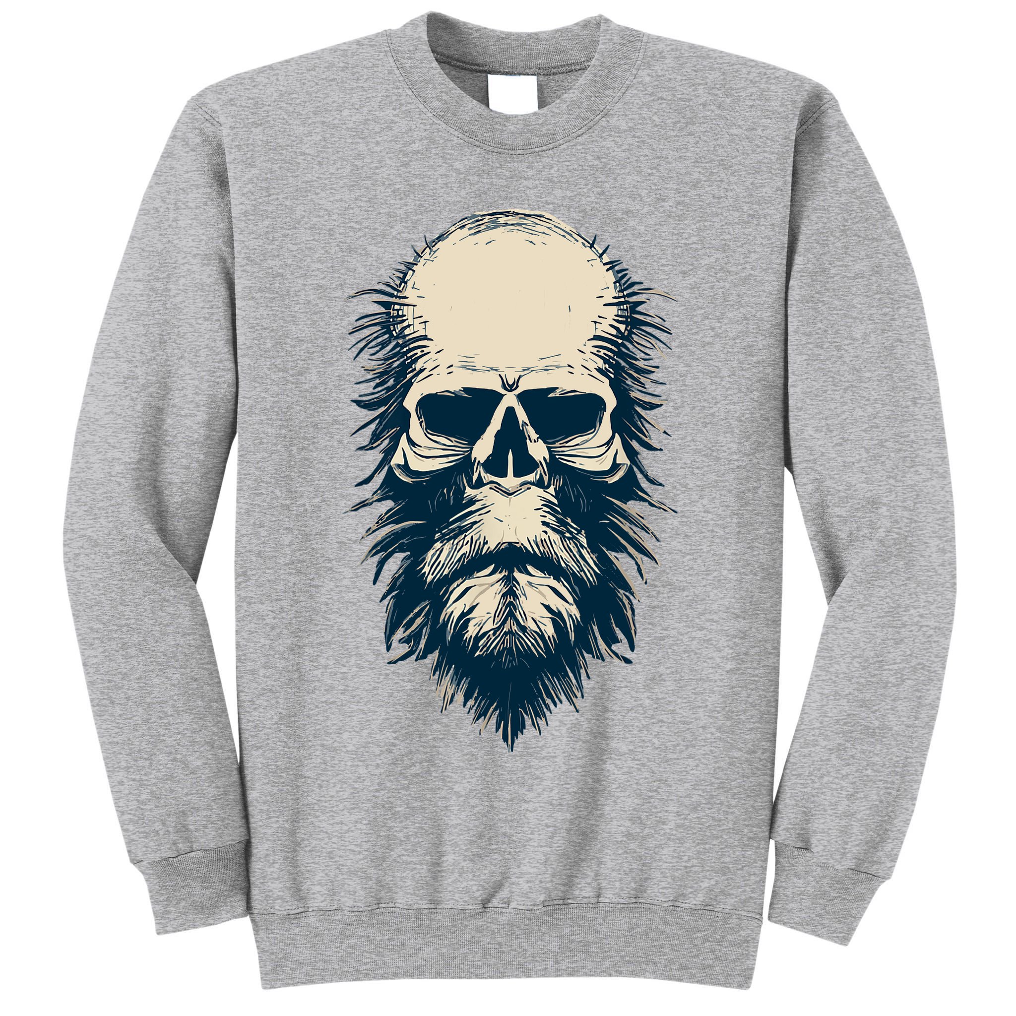 Sasquatch Skull Minimalist Bigfoot Horror Skull Tall Sweatshirt