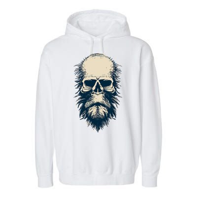 Sasquatch Skull Minimalist Bigfoot Horror Skull Garment-Dyed Fleece Hoodie