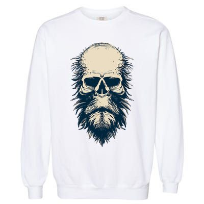 Sasquatch Skull Minimalist Bigfoot Horror Skull Garment-Dyed Sweatshirt