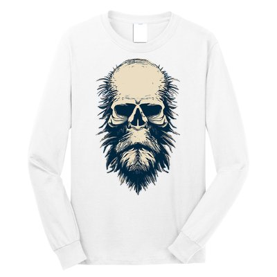 Sasquatch Skull Minimalist Bigfoot Horror Skull Long Sleeve Shirt