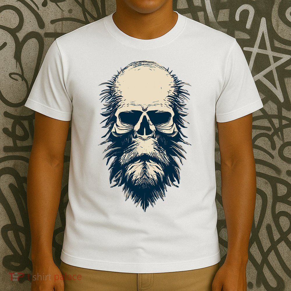 Sasquatch Skull Minimalist Bigfoot Horror Skull T-Shirt