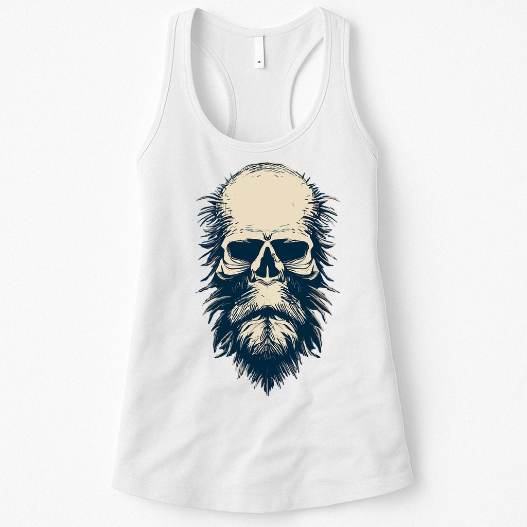 Sasquatch Skull Minimalist Bigfoot Horror Skull Womens Tank Top