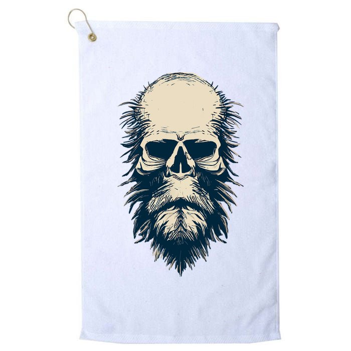 Sasquatch Skull Minimalist Bigfoot Horror Skull Golf Towel