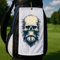 Sasquatch Skull Minimalist Bigfoot Horror Skull Golf Towel