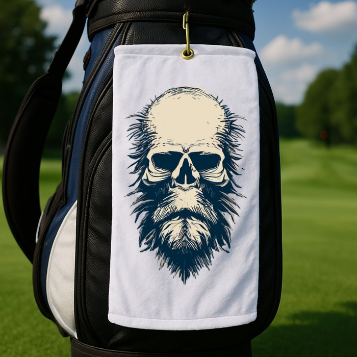 Sasquatch Skull Minimalist Bigfoot Horror Skull Golf Towel