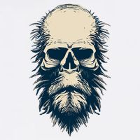 Sasquatch Skull Minimalist Bigfoot Horror Skull Golf Towel