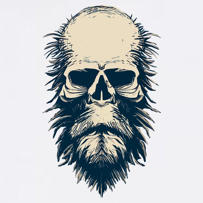 Sasquatch Skull Minimalist Bigfoot Horror Skull Golf Towel
