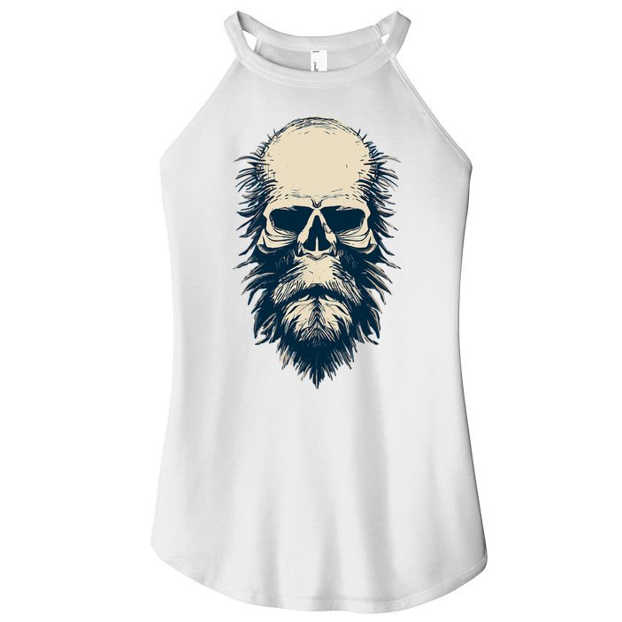 Sasquatch Skull Minimalist Bigfoot Horror Skull Women's Perfect Tri Rocker Tank