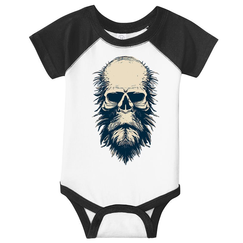 Sasquatch Skull Minimalist Bigfoot Horror Skull Infant Baby Jersey Bodysuit