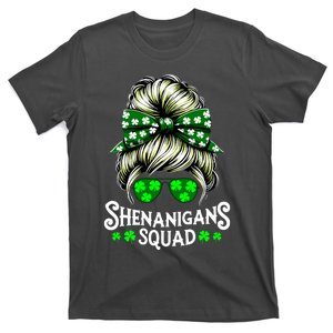 Shenanigans Squad Messy Bun St Patricks Day T-Shirt