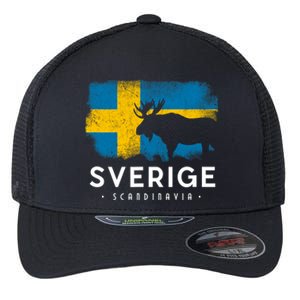 Sverige Scandinavia Midsommar Swedish Flag Sweden Flexfit Unipanel Trucker Cap