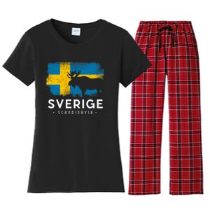 Sverige Scandinavia Midsommar Swedish Flag Sweden Women's Flannel Pajama Set