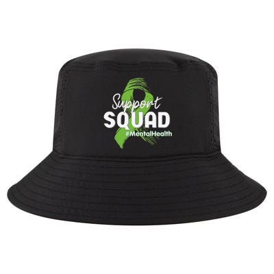 Support Squad Mental Health Awareness Lime Green Ribbon Cool Comfort Performance Bucket Hat