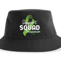 Support Squad Mental Health Awareness Lime Green Ribbon Sustainable Bucket Hat