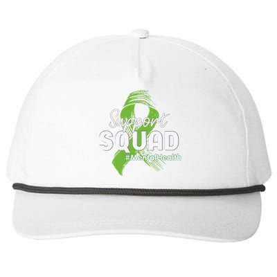 Support Squad Mental Health Awareness Lime Green Ribbon Snapback Five-Panel Rope Hat