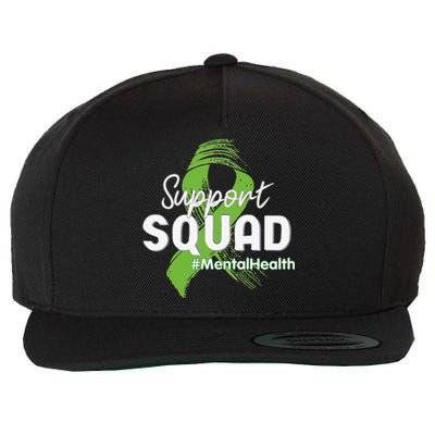 Support Squad Mental Health Awareness Lime Green Ribbon Wool Snapback Cap