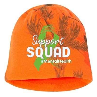 Support Squad Mental Health Awareness Lime Green Ribbon Kati - Camo Knit Beanie