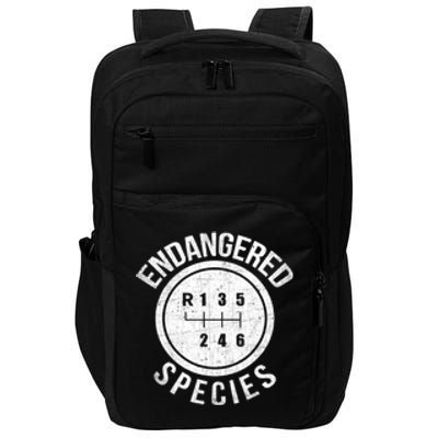 Stick Shift Manual Endangered Species Funny Car Racing Impact Tech Backpack