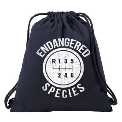 Stick Shift Manual Endangered Species Funny Car Racing Drawstring Bag