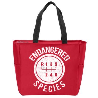 Stick Shift Manual Endangered Species Funny Car Racing Zip Tote Bag