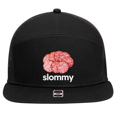 Slommy Salami Meme Oddly Specific Funny Memes Internet Memes 7 Panel Mesh Trucker Snapback Hat