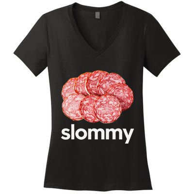 Slommy Salami Meme Oddly Specific Funny Memes Internet Memes Women's V-Neck T-Shirt
