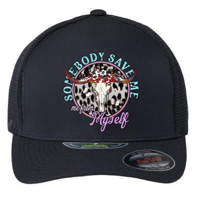 Somebody Save Me Country Music Retro Cowgirl Flexfit Unipanel Trucker Cap