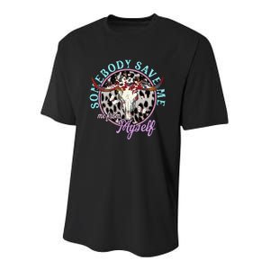 Somebody Save Me Country Music Retro Cowgirl Youth Performance Sprint T-Shirt