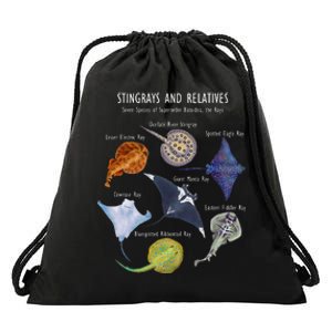 Stingray Species Manta Ray River Stingray And More Drawstring Bag