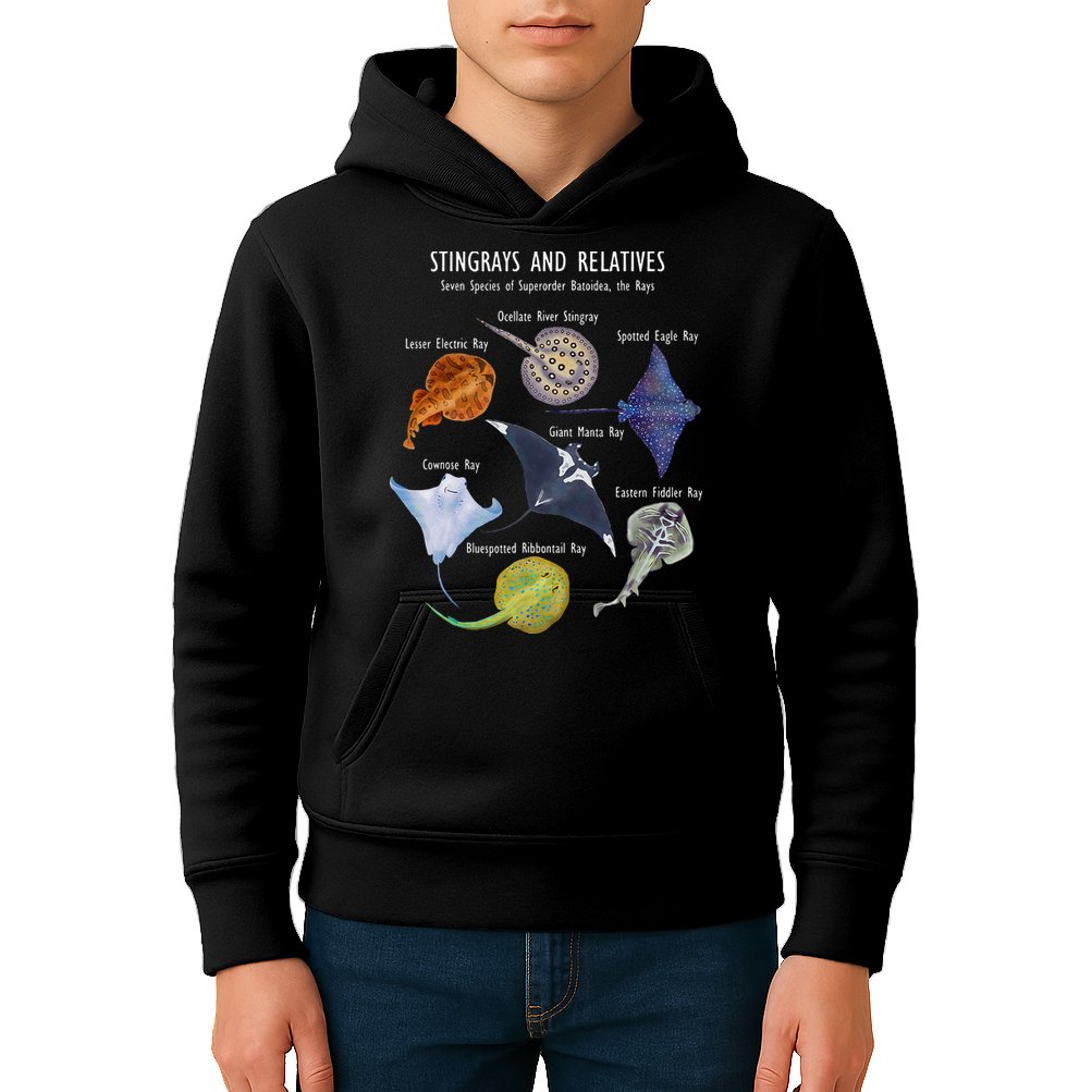 Stingray Species Manta Ray River Stingray And More Kids Hoodie