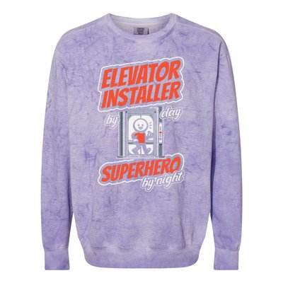 Safety Standards Mechanical Installation Elevator Installer Colorblast Crewneck Sweatshirt