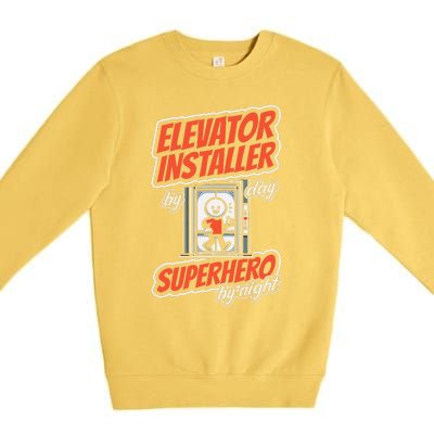 Safety Standards Mechanical Installation Elevator Installer Premium Crewneck Sweatshirt