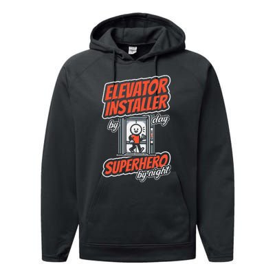 Safety Standards Mechanical Installation Elevator Installer Performance Fleece Hoodie